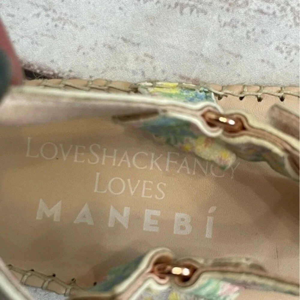 LoveShackFancy x Manebi Espadrille Hiking Sandals Pastel Floral Size 40 / US 10